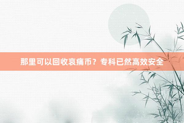那里可以回收哀痛币？专科已然高效安全